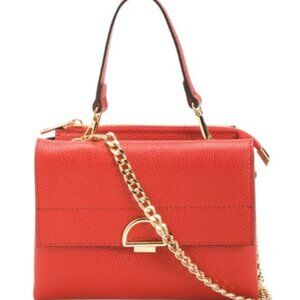 Made In Italy Leather Crossbody With Metal Chain